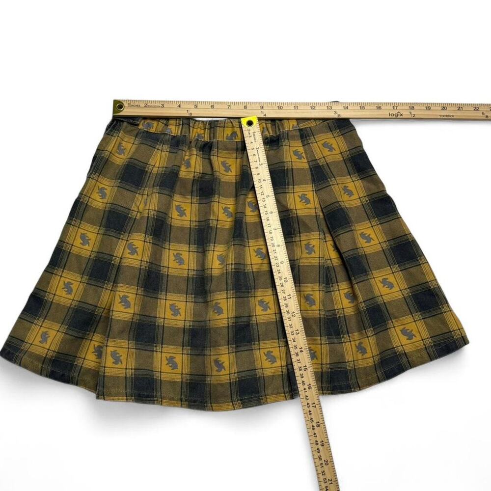 Plaid SchoolGirl Buckle Preppy Y2K Coquette Hufflepuff Harry Potter Skirt Size M - Picture 4 of 5
